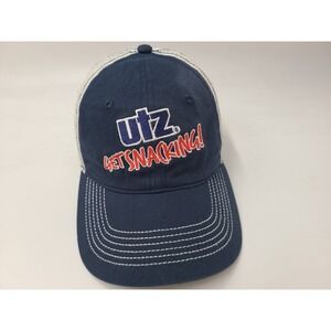 Utz Get Snacking Mesh Trucker Adjustable Hat Cap Chip Snack Men Women Blue White